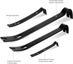 4-Piece Flat Pry Bar Set - 15",12",7",5.25" Heavy Duty Nail Puller, Utility Claw Bar, Wonder Bar, Crowbar, Mini Pry Bar, High Carbon Steel Forged Nail,baseboard and trim removal tool kit