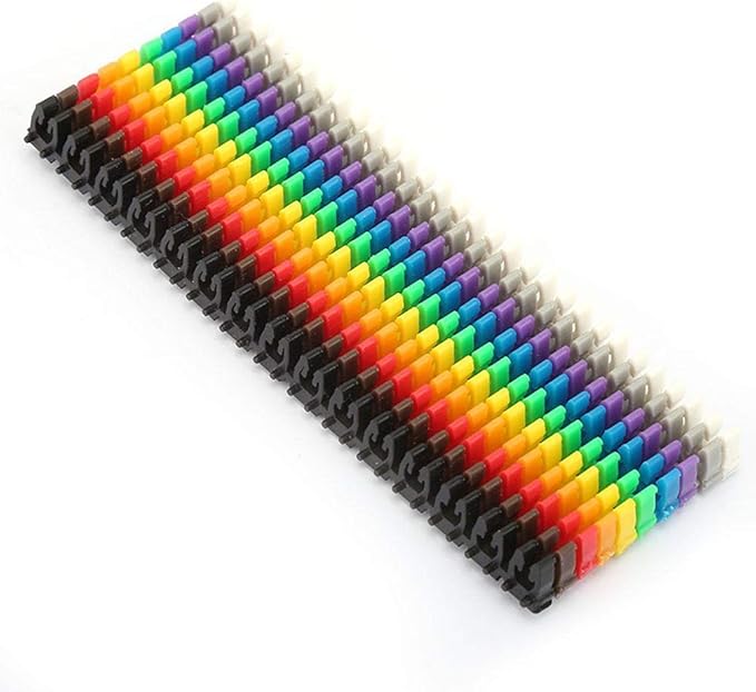 Clip on Wire Markers Wire Number Labels Colorful Cable Numbering Marker Tube for Marking The Color Coded Cables(150PCS KCM-1.5MM 1.5)