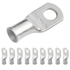 SELTERM 10pcs 4 AWG-5/16 Stud (Wide Pad) Tinned Copper Wire Lugs, Heavy Duty Battery Cable Ends,4 Guage Ring Terminals, UL Battery Lugs Marine Grade Copper Eyelets Battery Terminal Connectors
