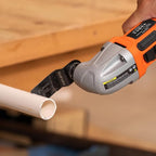 Oscillating Multi-Tool, 22000 OPM, 1.5A, 3° Oscillation Angle, 10-Piece Accessory Kit: 3 Saw Blades, Semi-Circle Blade, Sanding Plate, 6 Sanding Papers for Cutting, Grinding, Sanding