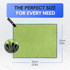 Backpacking Ultralight Quick Dry Microfiber Soft Fast Drying Hand and Face Towel Wash Cloth Camping Yoga Hiking Active Lifestyle Small (Lime, Small)