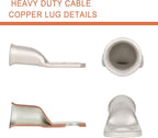 10pcs 4 AWG-5/16(M8) Tinned Copper Ring Terminals Battery Lugs, Heavy Duty Wire Lugs, Battery Cable Connectors