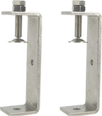 Heavy Duty C Clamps 4.6In for Mounting, Metal Stainless Steel U Clamp for Metal Working Small Desk Clamp with Stable Wide Jaw Opening & Protective Pads/I-Beam Design (2pcs)