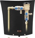 TOHONFOO Backflow Preventer Pipe Insulation Cover (5°F) - Irrigation Sprinkler Valve Insulated Pouch - Water Well Pump Cover - Sturdy 5 Layers for Winter Freeze Protection, 24" W x 26" H, Black