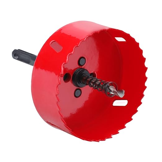 6 inch / 152mm Hole Saw with SDS Plus Arbor and Hex Shank Arbor, HSS Bi-Metal Hole Drilling Cutter for Wood Boards Plastic and Thin Metal (6 inch / 152mm)