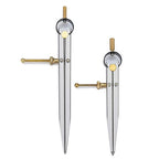 2 PCS Adjustable Lockable Spring Wing Divider Calipers, 6 Inch and 8 Inch Steel Leather Compass Creaser, Drafting Compass Tool for Woodworking, Metalworking, Geometry Drawing