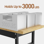 70'' Adjustable Workbench, Solid Wood Work Bench Table with Wheels and Power Outlet & Pegboard, Rolling Workbench Large Load Capacity Garage Workbench for Workshop,Office,Home