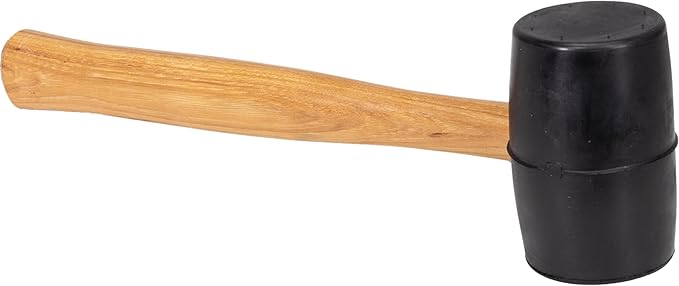 VAUGHAN Solid Rubber Mallet, Quality Rubber 20 oz Head, Made In The USA, Hardwood Handle, RM2B, VN57431