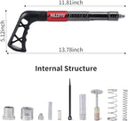 Nail Gun Kit, 5-Speed Adjustable Manual Steel Nail Gun, Portable Wall Fastening Tool with 10pcs Nails, Ideal for Woodworking, Home Repairs & DIY Projects(red)
