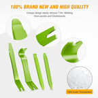 GOOACC 5PCS Auto Trim Removal Tool Kit No-Scratch Removal Tool Kit for Car Audio Dash Panel Window Molding Fastener Remover Tool Kit-Green
