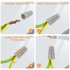 1000PCS Wire Connectors Nuts 22-16 AWG Electric Wire Caps Insulating Insert Twist Electrical Wire Connectors Grey Wire Assortment Nuts for Quick Connection