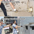 Heavy Duty Sewer Drain Snake for Outdoor,Manual,Flat,Length 15m/49.2ft,Width 2.5cm/1inch,Thickness 2.5mm/0.1inch,Manganese Steel,Sewer Plumbing Snake Tool