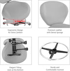 Grace & Grace Rolling Drafting Chair Height Adjustable Stool with Backrest and Footrest for Computer,Studio,Workshop,Classroom, Lab, Counter, Home Office, Work from Home Chair, Home Desk Chair (Grey)