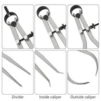 Acrux7 3Pcs 8 Inch Long Spring Caliper Set, Carbon Steel Outside Divider Caliper Compass, Calipers Measuring Tool for Wood Turning Lathe Projects