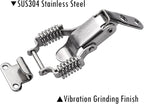 2 Pack Small Stainless Steel Spring Toggle Latch and Hook, Spring Draw Locking Catch Clamp Lacth with Screws for Toolbox Cabinet Boxes, 2-7/10 inch x 1 inch