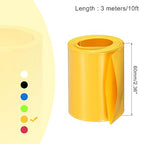MECCANIXITY Battery Wrap PVC Heat Shrink Tubing 38mm Dia 60mm Flat 10 Feet(3meters) Yellow Good Insulation for Battery Pack