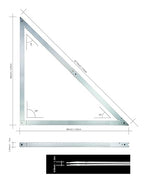 48 Aluminum Combination Square Carpenter Tools | Adjustable 45° & 90° Angles for Framing/Roofing/Staircases | Professional Woodworking & Construction Triangle Ruler Tool