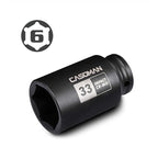 CASOMAN 1/2" Drive x 33 mm Deep 6 PT Impact Socket, CR-MO, 1/2-inch Drive 6 Point Axle Nut Socket for Easy Removal of Axle Shaft Nuts (33MM)