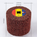 7 Pack Non Woven Wire Abrasive Drawing Polishing Burnishing Wheel Flap Brush 120mm x 100mm for Surface Treatment Stainless Steel, Aluminum, Copper, Metal, Grit: 60# 80# 120# 180# 240# 320# 600#