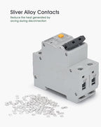 Ground Fault Circuit Breaker, 10 Amp 120V AC DIN Rail Mount Residual Current Circuit Breaker, Thermal-Magnetic Trip, Earth-Leakage Protection 30mA 1PN RCBO C10