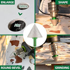 Diamond Core Drill Bit Kit - 6/8/10/20/25/28/32/35/45/65mm Triangle Shank +2"(50mm) Hex Shank Beveling Chamfer Bit Tile Hole Saws for Dry Drilling Porcelain Ceramic Tile Granite Marble Stone