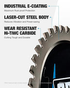CRALY 6-1/2 Inch 48 Teeth Steel and Ferrous Metal Cutting Circular Saw Blade, 5/8 Inch Arbor, Thin Kerf, Professional Carbide Tipped Blade for Angle Iron, Threaded Rod, EMT Conduit(C0648MC)