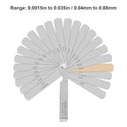 ZLKSKER 32 Blade Steel Feeler Gauge (0.0015Inch to 0.035Inch), Thickness Feeler Gage Gauge, Gap Measuring Tool with Metric & Imperial, Great for Checking Valves & Building Engines