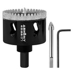 2 Inch Diamond Hole Saw with Pilot Drill Bit, 2" Serrated Brazing Tile Hole Saw Diamond Core Drill Bits with Guiding Bit for Ceramic Porcelain Tile Glass Stone Granite Marble