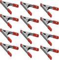 Wideskall® 4" inch Metal Spring Clamps w/Red PVC Coated Handle and Tips (Pack of 12)