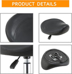 Saddle Stool Chair with Wheels,Ergonomic Swivel Rolling Height Adjustable for Salon Beauty Clinic Dentist Tattoo Home Office