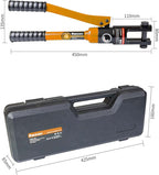 AMZCNC Hydraulic Crimping Tool - 12T Crimping Force, 9 Pairs of Standard US cable Dies (8AWG-4/0AWG) - Professional Grade Battery Cable Crimper for Secure Connections, Electrical Projects, and More