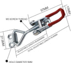 Toggle Latch Clamp 4002 Style,550Lbs Holding Capacity,Toggle Latches,Adjustable Heavy Duty Medium Latch for Smoker lid,ToolBox Cases and More (R4002-6PCS)
