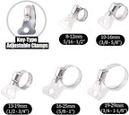 Hilitchi 40-Pcs 8-29mm Clamping Range Butterfly Key-Type Adjustable Hose Pipe Worm Gear Clamps Assortment Kit, Clamps Ideal for Plumbing, Automotive - - 304 Stainless Steel