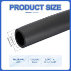 uxcell Pipe Insulation Tube Foam, 1-1/8" ID x 3/16" Thick x 1.64ft Foam Pipe Cover Non-Slip Hollow Tubing Guitar Air Conditioner Stand Fitness Equipment Handles, Black