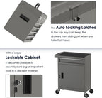 5-Drawer Tool Box with Wheels, Rolling Tool Storage Cabinet with Detachable Top Tool Chest and Locking Mechanism, Metal Tool Cart for Garage Workshop and Room Use (Gray)