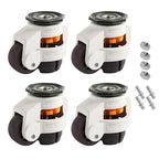 Skelang 4 Pcs Stem Leveling Machine Casters with Nylon Wheel, Retractable Workbench Caster, Loading Capacity 2200 Lbs
