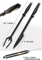 Dalstrong BBQ Trident Carving Knife Set-Shadow Black Series-Black Titanium Nitride Coated-Extra-Long Knife & Fork Set-Razor Sharp-High Carbon Steel-NSF Certified