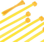 PATIKIL Cable Zip Ties 16 Inch, 100 Pcs Self-Locking Nylon Wire Tie Wraps Heavy Duty Cord Management with 50 lbs Tensile Strength for Indoor and Outdoor, Yellow (0.2" W)