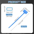 PATIKIL 4inch Zip Ties, 200pcs Cable Ties Tags Nylon Wire Marking Label Self Locking Plastic Straps Write on with Label Tags Paper for Organization Cord Network Ethernet Marking, Blue