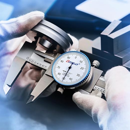 Dasqua Double Shock-Proof Dial Caliper Pro Monoblock High Precision with 0-8" Range,Accuracy of ±0.001'',1332-4115-A