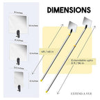 Inspection Mirror Telescoping Pole, Lightweight & Durable, 4 ft - 8 ft Pole, 3 Size Acrylic Mirror