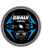 CRALY 14 Inch 72 Teeth Steel and Ferrous Metal Cutting Circular Saw Blade, 1 Inch Arbor, Thin Kerf, Professional Carbide Tipped Blade for Angle Iron, Threaded Rod, EMT Conduit(C1472MC)
