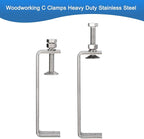 2 Pack 304 Stainless Steel C Clamps with 120mm/4.72" Stable Wide Jaw Opening Tiger Clamp for Woodworking Welding Construction Household Mount