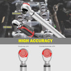Digital Torque Wrench Set, 2Pcs 3/8" (3.1-62.7Ft.lb/4.2-85Nm) & 1/2" (14.7-295Ft.lb/20-400Nm) Electronic Torque Wrench with Buzzer, LED Indicator, Preset Value, Data Storage for Bike, Moto, Car