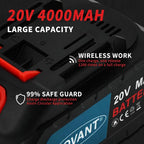 Nail Gun Battery Powered, Cordless Nail Gun with 2 * 2.0Ah Li-ion Battery, 20V 2 in 1 Electric Nail Gun with Staple Remover, Battery Nail Gun for Upholstery, Small Projects and Woodworking