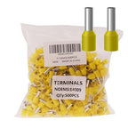 500pcs AWG12/3.5 mm² Wire Ferrules Terminals Kit Yellow, Terminal Connector Wire Insulated Cord Pin Ends Terminals for Electric, Industrial, Chemical Industry, Power Control System, etc.