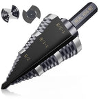 M2 Step Drill Bit, 3/16 to 1-3/8 in, Double Fluted, Cutting Drill Bit for Stainless Steel, Metal, Aluminum, Copper, Wood, PVC