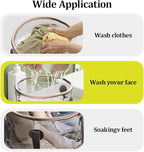 YUEWO Portable Collapsible Bucket with Handle Foldable Wash Basin Multifunctional Water Container Sink for Fishing, Camping, Hiking, Backpacking, Outdoor Survival, Car Washing
