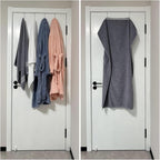 Over the Door Hooks 4Pcs L=5.5" Fit 1 3/8" Door Steel with White Rubber Coating Hanging Towel Robe Clothing Hanger for Bathroom Room Wreath Ironing Board Holder Cute Thin Single Heavy Duty