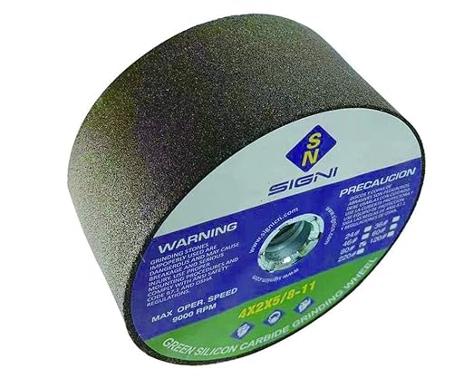 SIGNI 4 Inch Green Grinding Stone with 5/8-11 Thread (1 Pack,80 Grit，4X2X5/8-11)